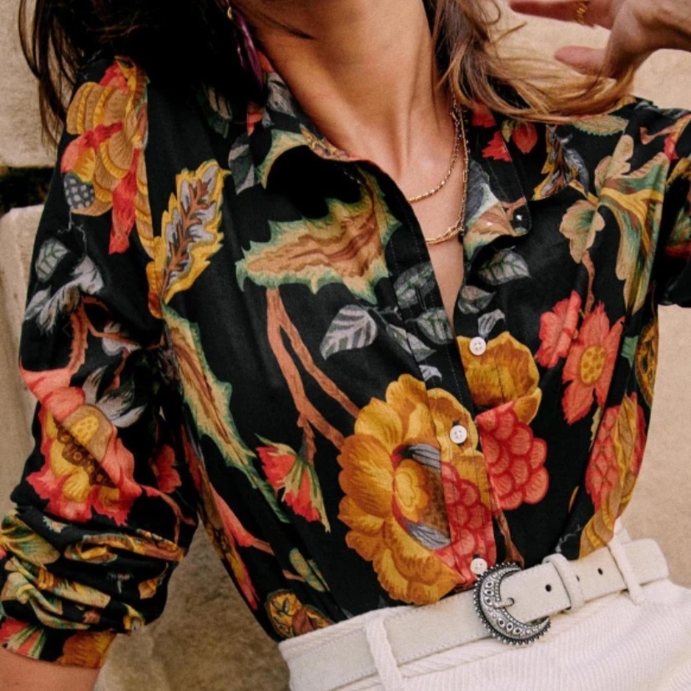 Sezane Pierro Shirt Retro Flowers Sold out